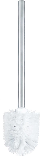 WC kefka s nerezovou rukoväťou, biela, priemer 8 cm