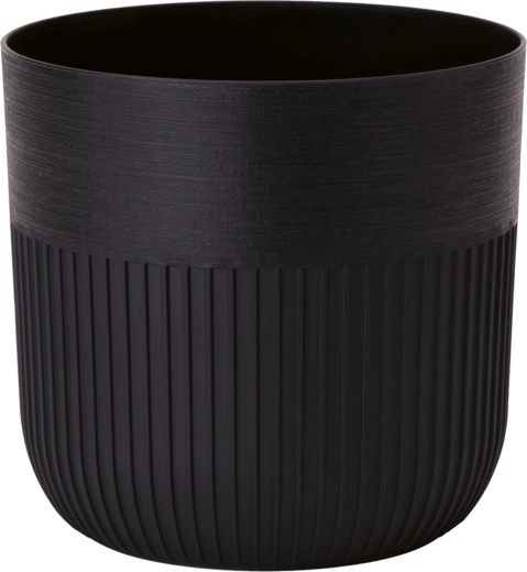 Dlhý kvetináč LUCA 40, hlboká čierna, s vložkou