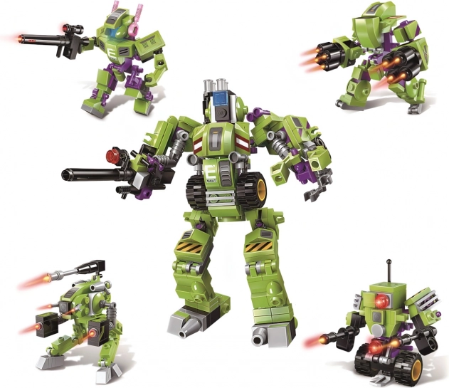 Qman Policajná robotická stavebnica 4v1