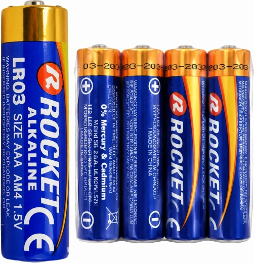 Alkalické batérie Rocket AAA LR03 1,5 V – 4 ks