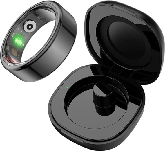 Inteligentný prsteň COLMI R02 veľkosť 9 (18,9 mm) čierny s nabíjacím puzdrom