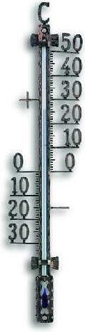 Vonkajší kovový teplomer 27 cm – antický cín