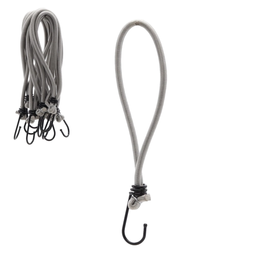 Sada elastických upínačov s háčikmi 25 cm, priemer 6 mm (25 ks)