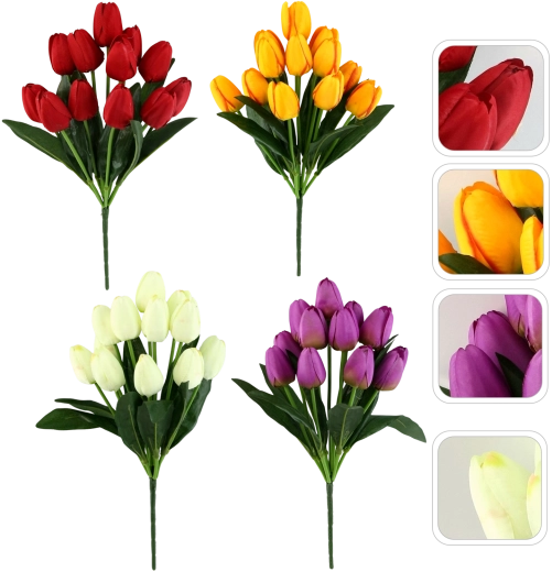 Umelá kytica 12 tulipánov mix farieb 43 cm