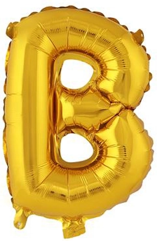 Fóliový balónik písmeno B 30 cm zlatý