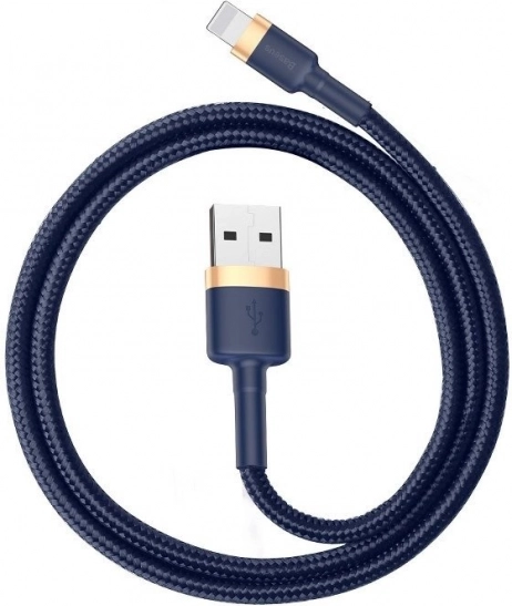 BASEUS Cafule Lightning kábel USB‑A – Lightning 2 m, 1,5 A, zlatá/tmavomodrá