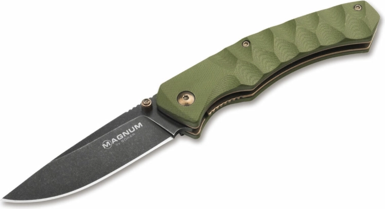 Magnum Iguanodon vreckový nôž 8 cm, stonewash, zelený G10