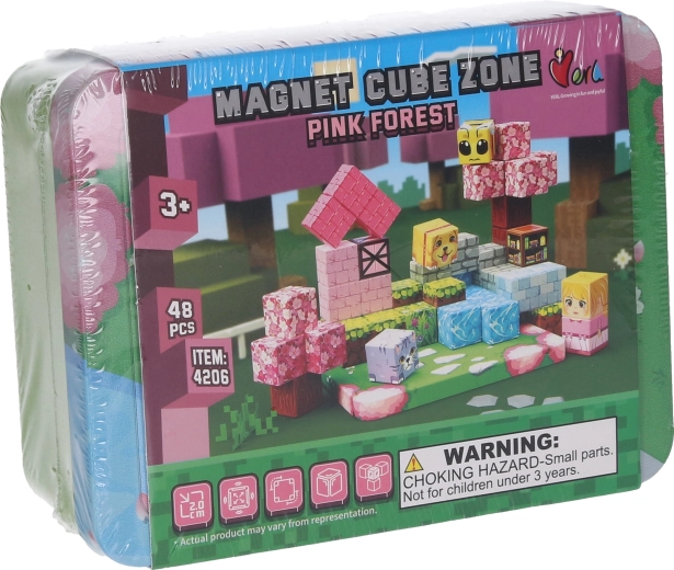Magnet Cube Zone Pink forest stavebnica 48 dielikov