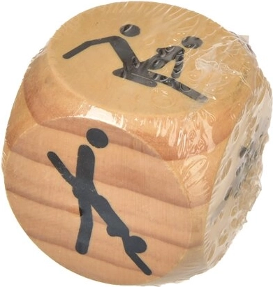 Drevená žartovná partnerská kocka Kámasútra 6 × 6 cm