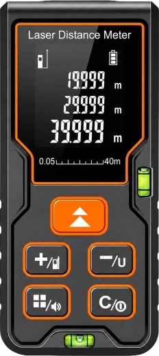 Laserový diaľkomer 40 m s digitálnou vodováhou - 1 kus