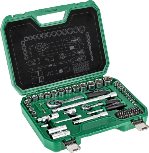 Stalco sada náradia 1/2" + 1/4" (84 dielov) v kufríku