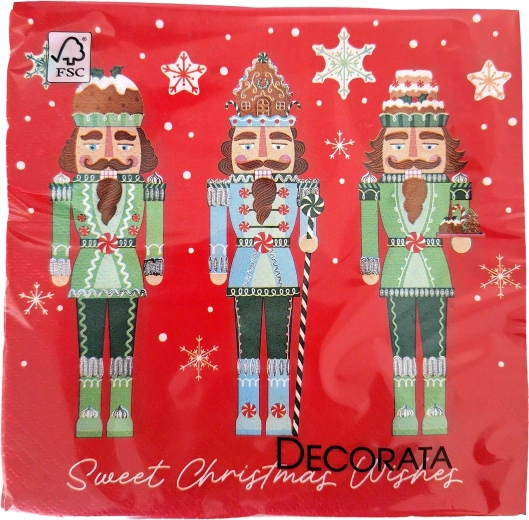 Vianočné papierové servítky 3-vrstvové 33 × 33 cm