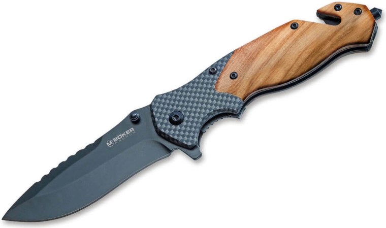 Magnum Blomkvist Olive záchranársky zatvárací nôž s olivovým drevom 8,5 cm