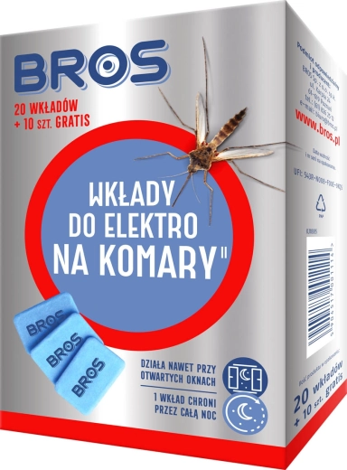 Náhradné plátky do elektrofumigátora proti komárom BROS, 20 ks