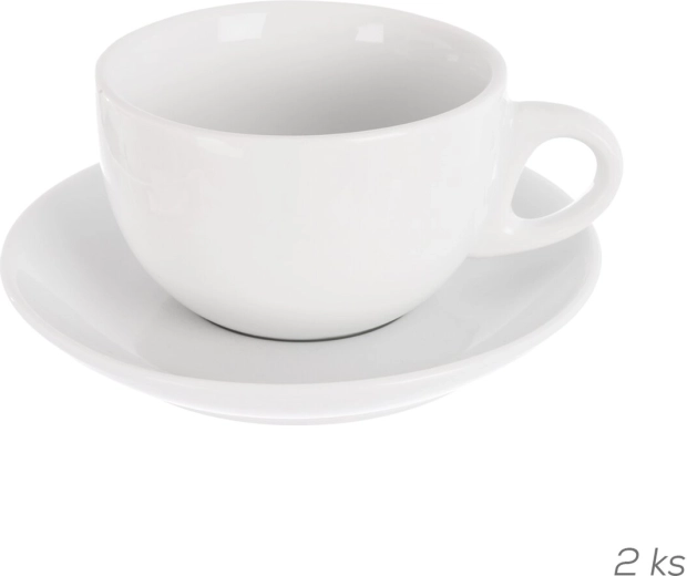 Porcelánový jumbo hrnček s podšálkou Mona, 2 ks