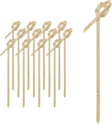 Bambusové párty napichovátka s uzlom 9 cm, 50 ks