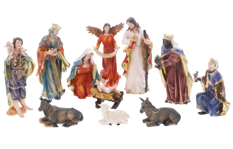 Vianočný betlehem – sada 11 figúrok z polyresinu do 46 cm