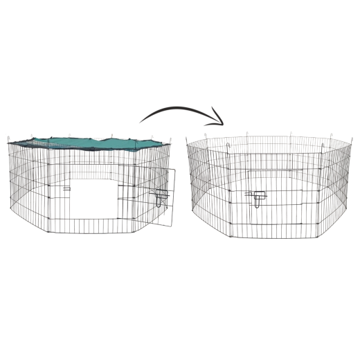Vonkajší výbeh pre zvieratá so tieniacou sieťou, 8 panelov 56 × 57 cm