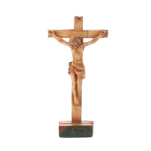 Stojaci kríž s figurou Ježiša, polyresin, 11 × 4,8 × 21,5 cm