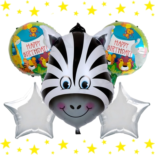 Súprava narodeninových balónikov žirafa, zvieratká na oslavu, 5 ks