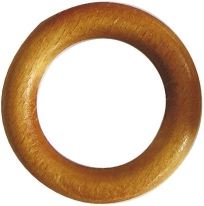 Drevené krúžky na záclonové tyče, svetlé (10 ks)