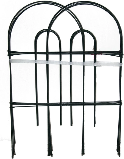 Záhradný plotík zelený 60 cm × 3 m, kov a plast