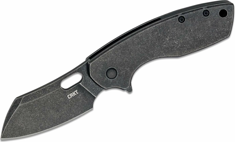 CRKT Pilar Large Black vreckový nôž 6,8 cm, Black Stonewash, celokovový