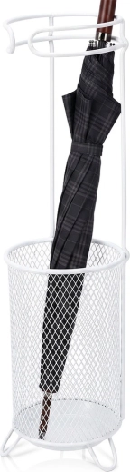 Biely kovový stojan na dáždniky 18 × 50 cm - 1 kus