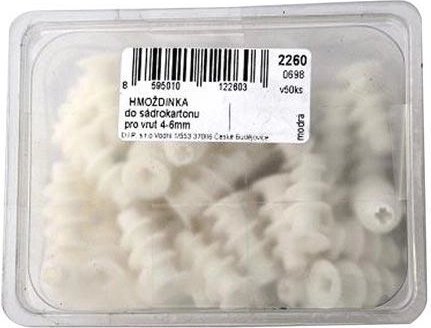 Plastová hmoždinka do sadrokartónu, 50 ks