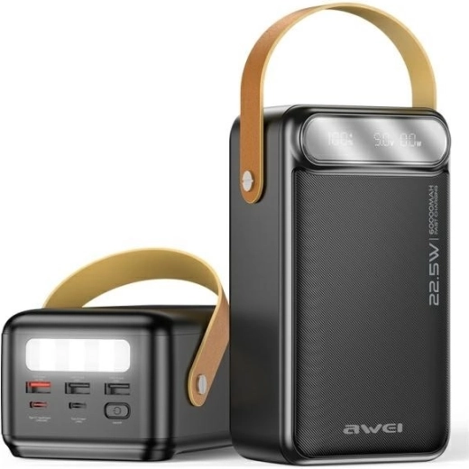 AWEI powerbanka 60 000 mAh 22,5 W čierna