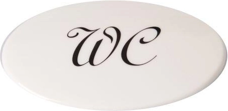 Dverový štítok WC do sady, biely plast