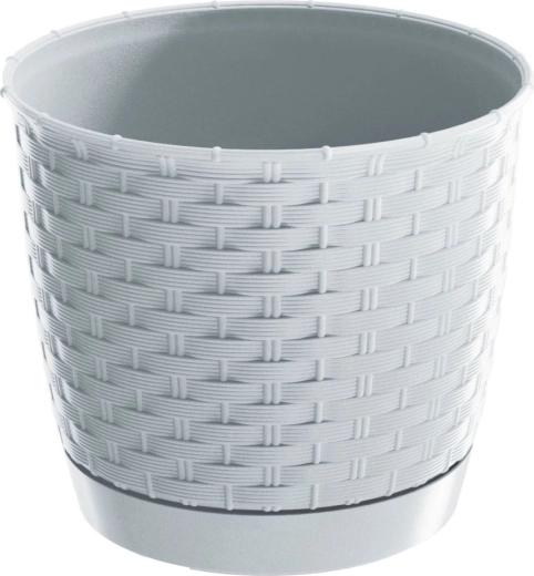 Kvetináč Ratolla Round 19 cm biely s miskou