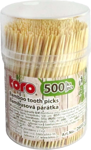 Bambusové špáradlá v zásobníku 500 ks