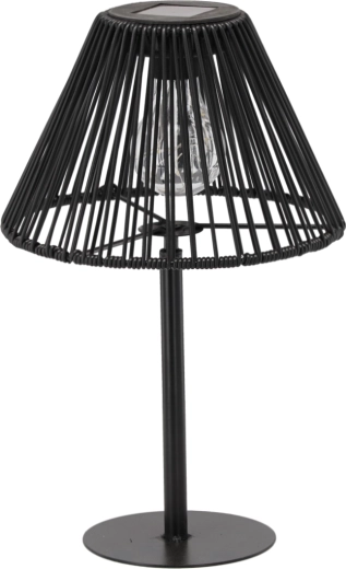 Solárna stolová lampa z kovu, čierna, 33 cm LED