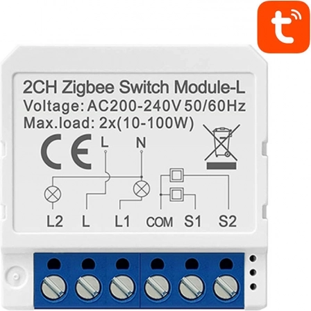 Inteligentný spínací modul ZigBee Avatto LZWSM16-W2 Bez nulového vodiča TUYA