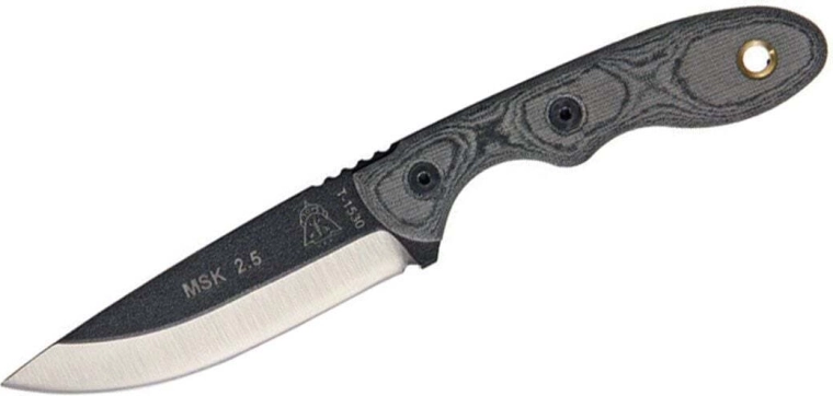 Tops Knives Mini Scandi nôž na krk s rukoväťou z čiernej micarty