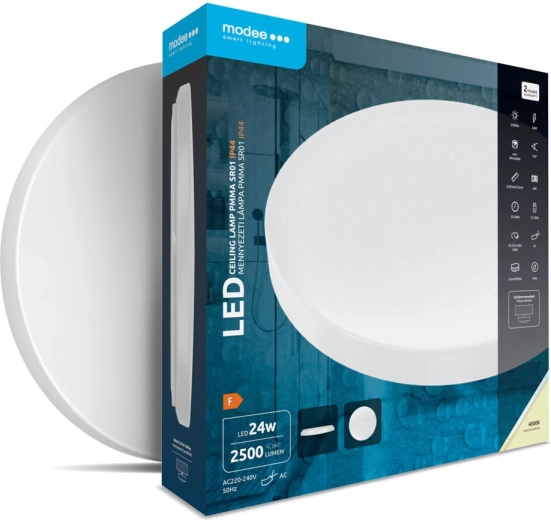 Modee okrúhle stropné LED svietidlo PMMA 24 W 4000 K IP44