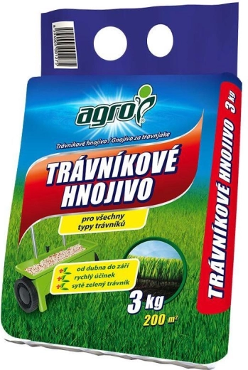 Trávnikové hnojivo 3 kg AGRO