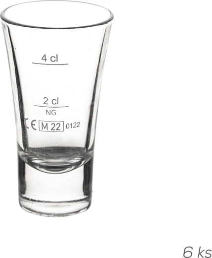 Odmerný panák Cheerio 0,06 l (cejch 2 cl/4 cl) 6 ks