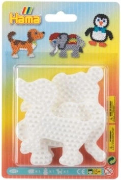 Podložky pre zažehlovacie korálky Hama - Slon, Tučniak a Psík