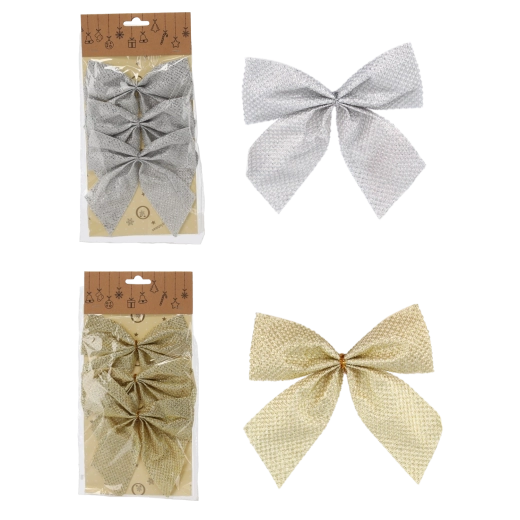 Sada vianočných mašlí 13 cm – 3 ks