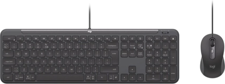 Logitech drôtová súprava klávesnice a myši pre firmy, grafitová (US)
