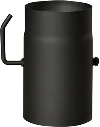 Dymovodná rúra s klapkou 180 mm, dĺžka 250 mm, oceľ 1,5 mm, čierna