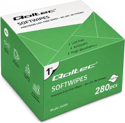 Qoltec bezprašné utierky na optické vlákna 280 ks