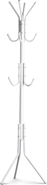 Stojanový kovový vešiak na oblečenie, 11 háčikov, biely – ModernHome