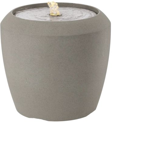 Záhradná fontána s LED osvetlením, sivá, 33,6 × 33,6 × 30,5 cm