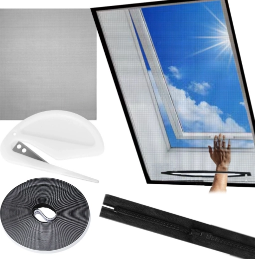 Sieťka proti hmyzu na strešné okno, čierna 140 × 120 cm