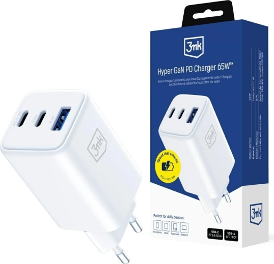 3mk Hyper GaN nabíjačka 65 W biela