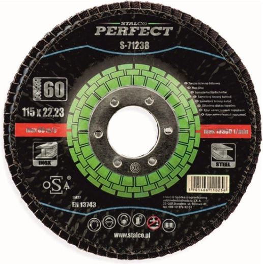 Lamelový kotúč 115 × 22,23 mm, zrnitosť 100, zirkónový STALCO