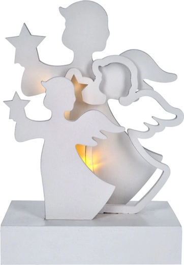 Solight LED vianočný stromček drevený biely – 1 kus